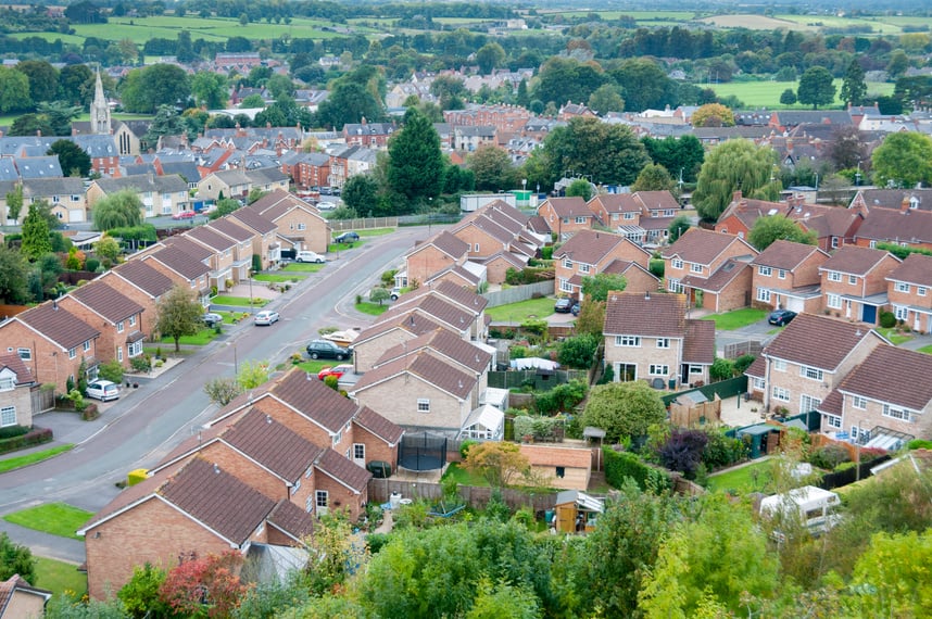 Homes On A Housing Estate In The UK